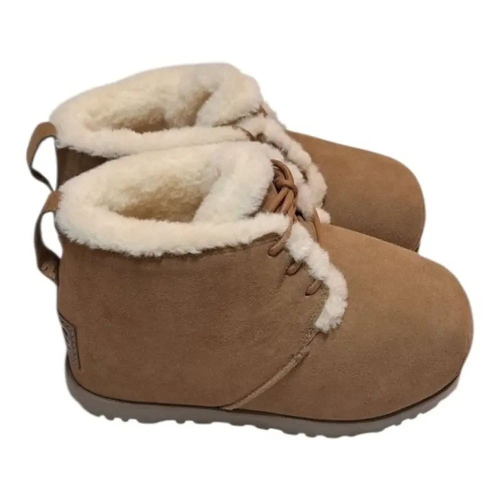 UGG Pumped Lace-Up Chestnut Suede Comfort Women's Slippers Size US 10 /UK 8 NEW